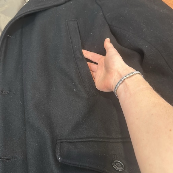 Gap Men’s XL Pea Coat 4 Pocket Black - Picture 5 of 5